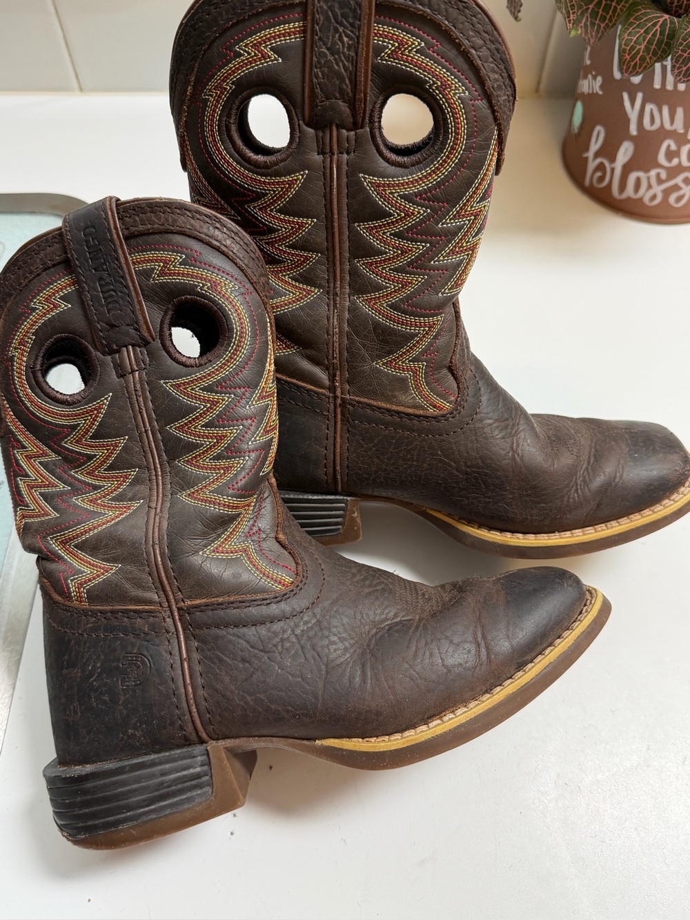 Durango Lil' Rebel Pro Kids Western Cowboy Boots Brown Size 13M